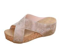 2025 Ciabatte Donna Estive Ortopediche Eleganti Comode Ciabatta Mare con Zeppa Casual Leggeri Sandali Pantofole Punta Aperta Antiscivolo Ciabattina Elegante da Casa Spiaggia Piscina Mare Passeggio