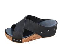 2025 Ciabatte Donna Estive Ortopediche Eleganti Comode Ciabatta Mare con Zeppa Casual Leggeri Sandali Pantofole Punta Aperta Antiscivolo Ciabattina Elegante da Casa Spiaggia Piscina Mare Passeggio