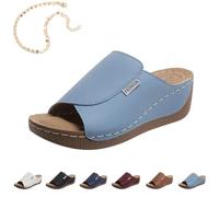 2025 Ciabatte Donna Ortopediche Estive Anatomiche Sandali, Antiscivolo Arch Support Aperta Zeppa Sabot Pantofole Per Fascite (Azzurro, Adulto, Donna, 43, Numero, Sistema Taglie Calzature EU, Media)