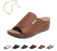 2025 Ciabatte Donna Ortopediche Estive Anatomiche Sandali, Antiscivolo Arch Support Aperta Zeppa Sabot Pantofole Per Fascite (Marrone, Adulto, Donna, 39, Numero, Sistema Taglie Calzature EU, Media)