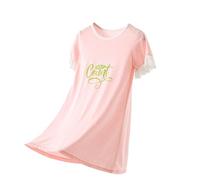 2025 Co Tt Set pigiama a maglia con maniche lunghe in stile principessa, adatto per bambini camere climatizzate, poncho da bagno per bambini in spugna, Colore: rosa., 14-15 Anni