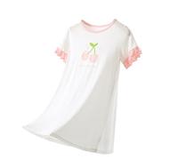 2025 Co Tt Set pigiama a maglia con maniche lunghe in stile principessa, adatto per bambini camere climatizzate, poncho da bagno per bambini in spugna, bianco, 8-9 Anni