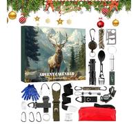2025 Conto Alla Rovescia Avvento | Natale 24 Giorni Kit Di Sopravvivenza | Calendario Conto Alla Rovescia Set Campeggio Giocattoli,Per Escursionismo Arrampicata Trekking