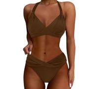 2025 Costume da bagno da donna a due pezzi Push Up Bikini Set Costume da bagno Vintage G Unit Tank Top, caffè, XXL