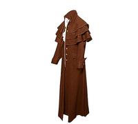 2025- Costume Medieval da uomo di grandi dimensioni- Giacca Steampunk Manica Lunga Volant Retro Tinta Unita Gotico Cappotto Casual Trend Rinascimento Vittoriano per Halloween Carnevale Giacche Festa