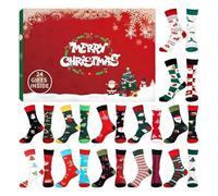 2025 - Cotton 24-Day Soft Socks Countdown | Christmas Calendar for Men, Women, Teenagers, and Children | Festive Gift Item for Family, Friends, Grandma, and Grandpa