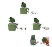 2025 Croaking Frog Keychain, Portable Rechargeable Stress Relief Clicking Keyboard, New Frog Stress Reliever with Colorful Lights(3pcs)
