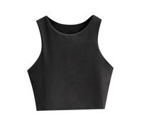2025 Crop Top Senza Maniche Ragazza Doppio Strato Canottiera Corta Scollo A U Biancheria Intima Ragazza Pizzo