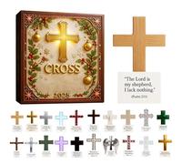 2025 Cross Advent - 2d Acrylic Christmas Christian Decor, 20 Giorni Coundown Calendar Religioso Ornamento, Sospensione Della Decorazione Crociata Per Holiday Tree Sackepack Car Rewiew Mirror | Mantle