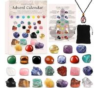2025 Crystal Advent Calendar - 24-Day Gemstone Countdown, Natural Rocks & Minerals, Raw & Tumbled Crystals for Crystal Grids, Unique Gift for Teens & Adults(#D)