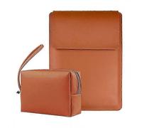 2025 Custodia impermeabile per laptop in pelle PU, borsa portaoggetti impermeabile multifunzionale, marrone, 31*22,6 cm