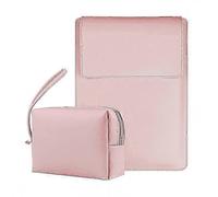 2025 Custodia impermeabile per laptop in pelle PU, borsa portaoggetti impermeabile multifunzionale, rosa, 37,4*25,8 cm
