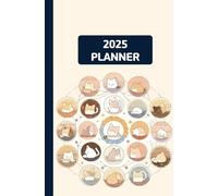 2025 daily and Monthly calendar Planner 5x8, 12 Months, Jan to Dec 2025, with Hourly Time Slots, soft cover, Small Planner Notebook, time Management and Hit Your Goals, Lasts 6month: cute cats