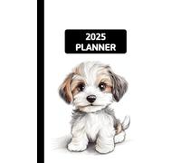 2025 daily and Monthly calendar Planner 5x8, 12 Months, Jan to Dec 2025, with Hourly Time Slots, soft cover, Small Planner Notebook, time Management and Hit Your Goals, Lasts 6month: cute dog