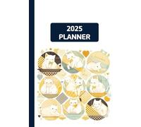 2025 daily and Monthly calendar Planner 5x8, 12 Months, Jan to Dec 2025, with Hourly Time Slots, soft cover, Small Planner Notebook, time Management and Hit Your Goals, Lasts 6month: cute cats