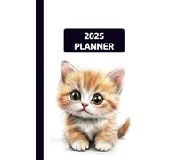 2025 daily and Monthly calendar Planner 5x8, 12 Months, Jan to Dec 2025, with Hourly Time Slots, soft cover, Small Planner Notebook, time Management and Hit Your Goals, Lasts 6month: cute cat