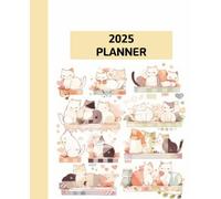 2025 daily and Monthly calendar Planner 7x9, 12 Months, Jan to Dec 2025, with Hourly Time Slots, soft cover, Small Planner Notebook, time Management and Hit Your Goals, Lasts 6month: cute cats