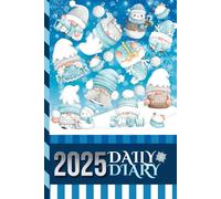2025 Daily Diary: One Page Per Day / 6x9 Dated Organizer With Hourly Planner - 1 Hour Time Slots / To Do List / Notes Section / Scheduling Gift / Blue ... Snowman - Winter Christmas Decor Pattern
