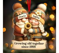 2025 Decorazioni Natalizie Personalizzate Voglio Invecchiare con te Decorazioni Personalizzate a Tema Incisione di Nomi/Date Genitori, Nonni o Coppie Anziane