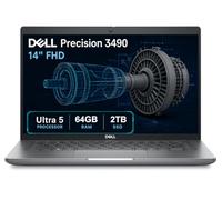 2025 Dell Precision 3490 Mobile Workstation AI PC portatile (14" FHD, Intel 16-Core Ultra 7 155H (> i9-12900H), 64GB DDR5, 2TB SSD) Business, Ingegnere, IST HUB, Thunderbolt 4, Webcam 1080p, Win 11