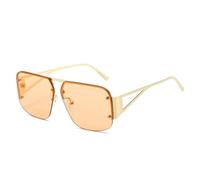 2025 designer 2024 Neue modische randlose quadratische Sonnenbrille für Herren und Damen, Halbrandlose Brillen, UV400, C4Champagner, 144 x 148 x 53 mm