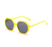 2025 designer moda popolare poligono occhiali da sole quadrati per le donne vintage colori caramelle occhiali da uomo sfumature UV400 occhiali da sole sfumati, grigio giallo, taglia unica