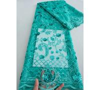 2025 di alta qualità maglia africana tessuto di pizzo con paillettes 5 metri francese tulle pizzo nigeriano tessuto di paillettes di lusso per le donne vestito da partito