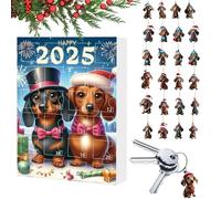 2025 di Natale | 2025 Cane 24 Giorni Calendari Decorazioni Di Natale | 2D Decorazioni Per Interni - Per Vacanze Dicembre Finestra Festa Ingresso