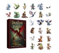 2025 Dragon Advent,24 Day 2D Acrylic Decorations - Christmas Dragon Ornaments Countdown,for Thanksgiving Holiday Birthday Party Offices Home Room Door Window Tree School Dormitory