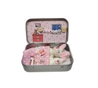 2025 Easter Bunny Stuffed Animal Little Pocket Rabbit in A Tin Stuffed Tiny Bunny Little Bunny Toys Worry Doll for Anxious,B