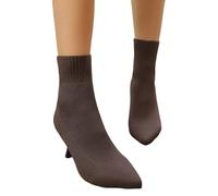 2025 Europa gli Stati Uniti commercio estero per lo spessore con stivali rotondi dopo la cinghia modelli classici stivaletti stivali corti stivali alluce scarpe da donna impermeabili, marrone, 43 EU