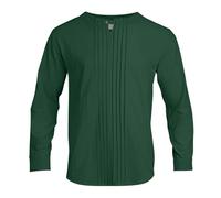 2025 Europa gli Stati Uniti Girocollo Inverno Manica Lunga Tinta unita Lino Design Europa gli Stati Uniti Uomo Casual Sport Shirt Camicie da uomo S, Verde scuro, L