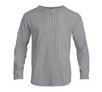2025 Europa gli Stati Uniti Girocollo Inverno Manica Lunga Tinta unita Lino Design Europa gli Stati Uniti Uomo Casual Sport Shirt Camicie da uomo S, grigio chiaro., L