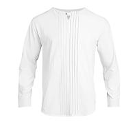 2025 Europa gli Stati Uniti Girocollo Inverno Manica Lunga Tinta unita Lino Design Europa gli Stati Uniti Uomo Casual Sport Shirt Camicie da uomo S, bianco, L
