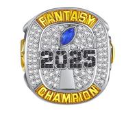 2025 Fantasy Football, anelli da collezione per festa del papà, anelli di campionato, anelli di campionato FFL, cimeli, display da calcio per amici e display (13)