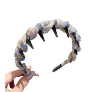 2025, fascia per capelli alla moda a forma di U, con denti ondulati, antiscivolo, da donna (14 metri blu, taglia unica)