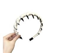 2025, fascia per capelli alla moda a forma di U con denti ondulati intrecciati, fascia per capelli antiscivolo da donna (S1 beige, taglia unica)