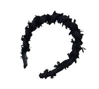 2025, fascia per capelli alla moda a forma di U con denti ondulati intrecciati, fascia per capelli antiscivolo da donna (S4 nero, taglia unica)