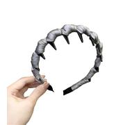 2025, fascia per capelli alla moda a forma di U con denti ondulati intrecciati, fascia per capelli antiscivolo da donna (S1 grigio, taglia unica)