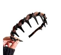 2025, fascia per capelli alla moda a forma di U con denti ondulati intrecciati, fascia per capelli antiscivolo da donna (S12 color caffè, taglia unica)