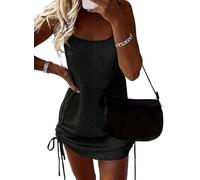 2025 Fashion Sleeveless Lace-Up Dress Women’s Casual Backless Knit Mini Dress Adjustable Drawstring Backless Knit Mini Dress (5,L)