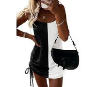 2025 Fashion Sleeveless Lace-Up Dress Women’s Casual Backless Knit Mini Dress Adjustable Drawstring Backless Knit Mini Dress (7,M)