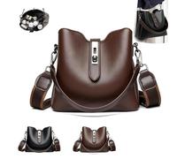 2025 Fashion Women's Three-Strap Bucket Bag - Large Capacity Crossbody Purse with Adjustable Wide Shoulder Strap, Versatile Handbag for Everyday Use(Brown)