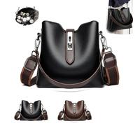 2025 Fashion Women's Three-Strap Bucket Bag - Large Capacity Crossbody Purse with Adjustable Wide Shoulder Strap, Versatile Handbag for Everyday Use(Black)