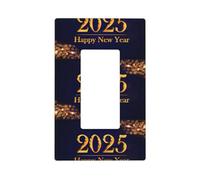 2025 Felice Anno Nuovo f Copertura Piastra Da Parete, 1 Gang Piastre Da Parete Dimensioni Standard 11,2 x 6,9 cm, Copertura Decorativa Interruttore Della Luce, Policarbonato Termoplastico
