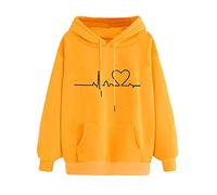 2025 Felpa con cappuccio da donna felpa con cappuccio tinta unita elegante abbigliamento da donna top top elegante top casual adolescente ragazza vintage casual casual maglione di cotone, 59, XXL