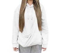 2025 Felpa con cappuccio da donna gatto inverno caldo alla moda felpe traspiranti tasca canguro per indossare un gatto con cappuccio tasca canguro felpe con cappuccio top da donna economici, bianco, S