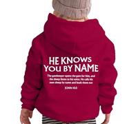 2025 Felpa con cappuccio e felpe per ragazze per l'inverno, abbigliamento casual, girocollo, maglione con stampa a lettere, per bambini dai 2 ai 13 anni, attività all'aperto e, Colore: rosso, 2-3 Anni