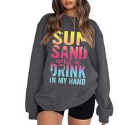 2025- Felpa Donna Senza Cappuccio- Felpa Sportiva Manica Lunga Stampato Lettere Casual Chic Ed Elegante Ampia Y2K Streetwear Tutti I Giorni Passa-Ovunque Temperamento Pullover Sportwear, grigio, M