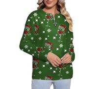 2025 Felpa soffice da donna in pile a maniche lunghe, felpa allentata per allenamento indoor outdoor cappotto termico regali di Natale, Multicolore, L